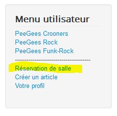 Menu Utilisateur